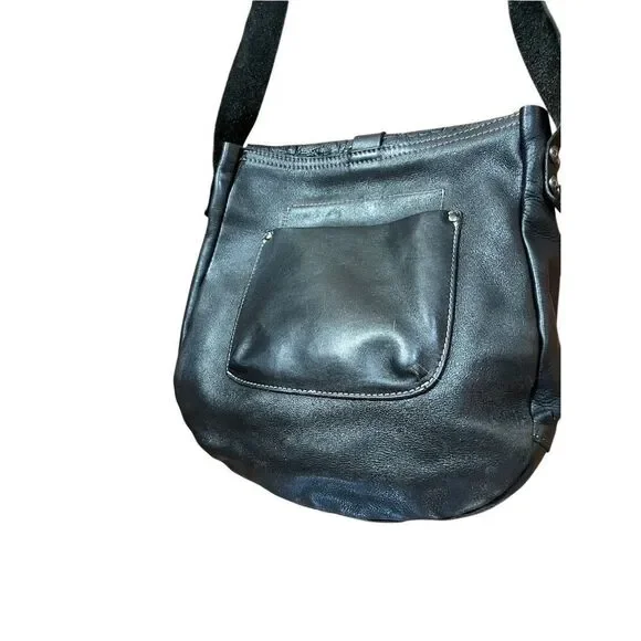Patricia Nash Barcelona Black Tooled Leather Large Crossbody Saddle Bag Purse - Picture 11 of 15
